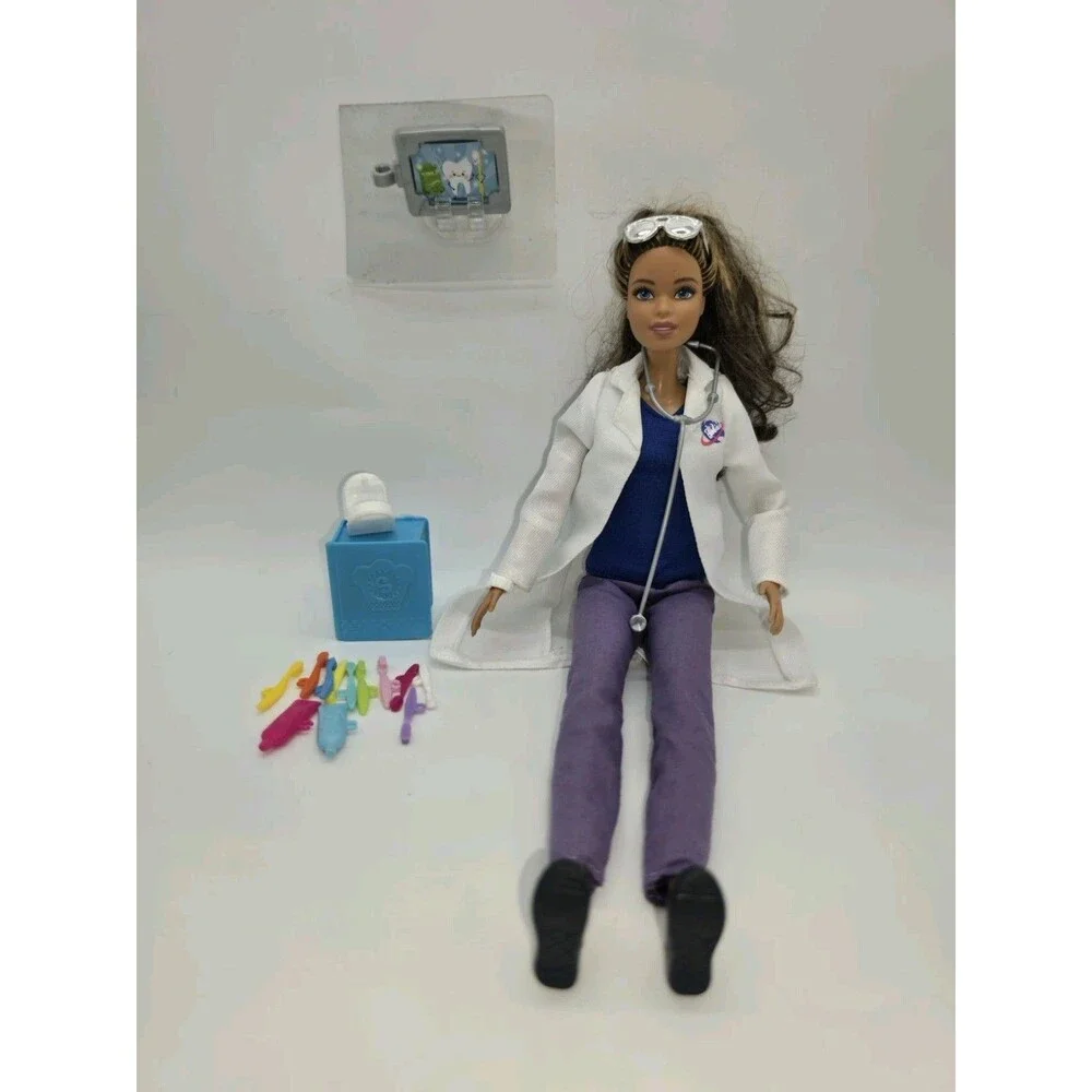 Mattel Barbie Space Scientist Doll Dentist Accessories Lab Coat NASA Lot 2016